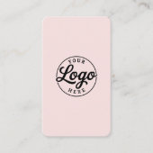 Carte De Visite Simple Minimalist Logo QR Code Blush Pink (Devant)