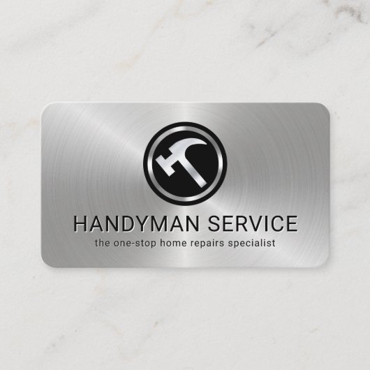 Carte De Visite Simple Minimalist Metallic Hammer Layer (Devant)