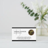 Carte De Visite Simple Minimalist Monogram Name Electric (Debout devant)