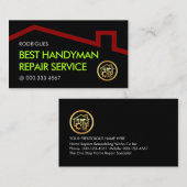 Carte De Visite Simple Minimalist Red Roof Handyman Works (Devant / Derrière)