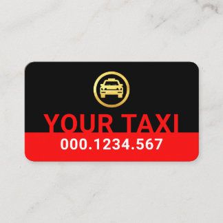 Carte De Visite Simple Minimalist Red Taxi Signage