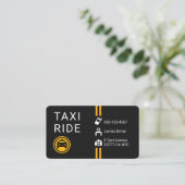 Carte De Visite Simple Minimalist Yellow Taxi Lines (Debout devant)