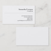 Carte De Visite Simple minimaliste blanc clair classique (Devant / Derrière)