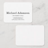 Carte De Visite Simple minimaliste blanc classique élégant (Devant / Derrière)