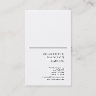 Carte De Visite Simple minimaliste blanc moderne