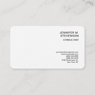 Carte De Visite Simple Minimaliste Blanc Simple Nettoyant Simple L