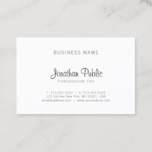 Carte De Visite Simple minimaliste Élégant professionnel moderne é
