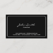 Carte De Visite Simple minimaliste encadré noir clair (Devant)