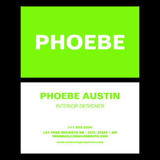 Carte De Visite Simple minimaliste Lime vert fluo professionnel