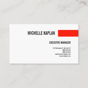 Carte De Visite Simple minimaliste minimaliste blanc rouge moderne