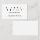 Carte De Visite Simple minimaliste moderne (Devant / Derrière)