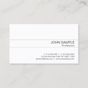 Carte De Visite Simple minimaliste moderne design blanc élégant