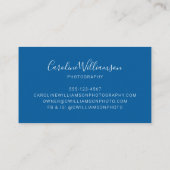 Carte De Visite Simple minimaliste moderne Script bleu (Dos)