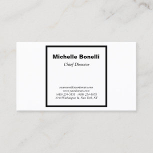 Carte De Visite Simple minimaliste noir blanc professionnel