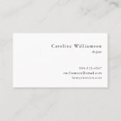 Carte De Visite Simple minimaliste Noir Blancs Professionnel (Devant)