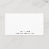 Carte De Visite Simple minimaliste noir et blanc (Dos)