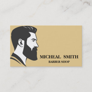 Carte De Visite Simple minimaliste noir et blanc Barber Shop