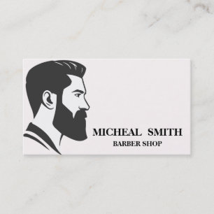 Carte De Visite Simple minimaliste noir et blanc Barber Shop
