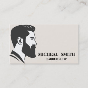 Carte De Visite Simple minimaliste noir et blanc Barber Shop