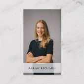 Carte De Visite Simple minimaliste photo personnalisée blanche (Devant)