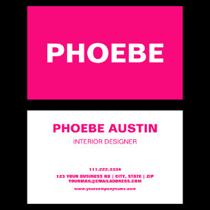 Carte De Visite Simple minimaliste Professionnel Fluo Rose