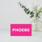 Carte De Visite Simple minimaliste Professionnel Fluo Rose (Debout devant)