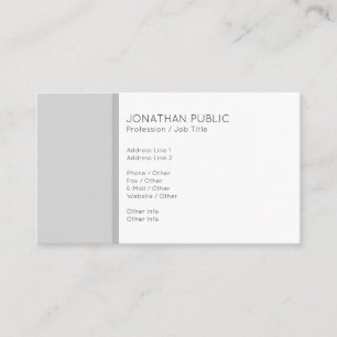 Carte De Visite Simple minimaliste professionnel moderne gris blan