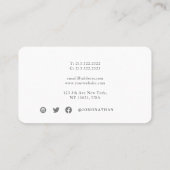 Carte De Visite Simple minimaliste professionnel noir et blanc (Dos)