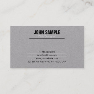 Carte De Visite Simple minimaliste Simple Plaque Moderne Gris Prof
