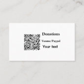 Carte De Visite Simple minimum ajouter des dons de code-barres ven (Dos)