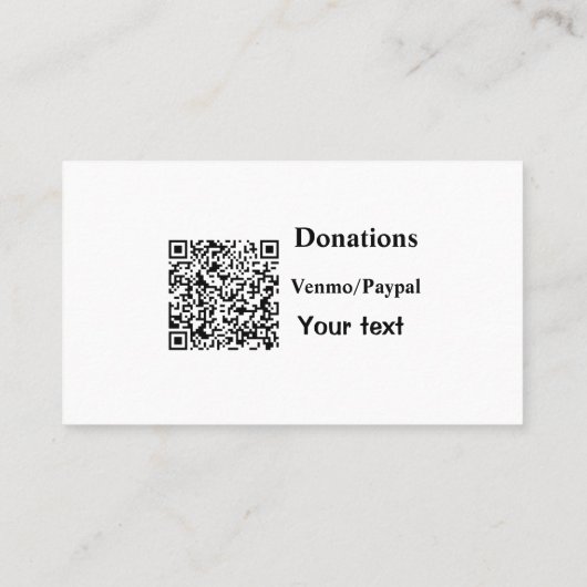 Carte De Visite Simple minimum ajouter des dons de code-barres ven (Dos)