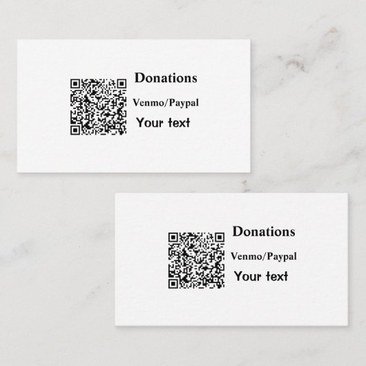 Carte De Visite Simple minimum ajouter des dons de code-barres ven (Devant / Derrière)