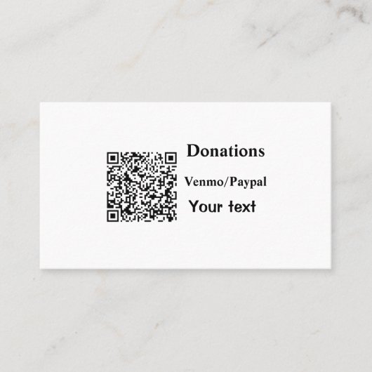 Carte De Visite Simple minimum ajouter des dons de code-barres ven (Devant)