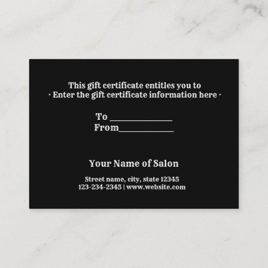 Carte De Visite simple minimum ajouter votre nom adresse texte log (Dos)