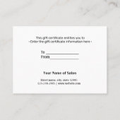 Carte De Visite simple minimum ajouter votre nom adresse texte log (Dos)