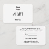 Carte De Visite simple minimum ajouter votre nom adresse texte log (Devant / Derrière)