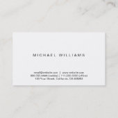 Carte De Visite Simple Minimum Professionnel Élégant bleu (Dos)
