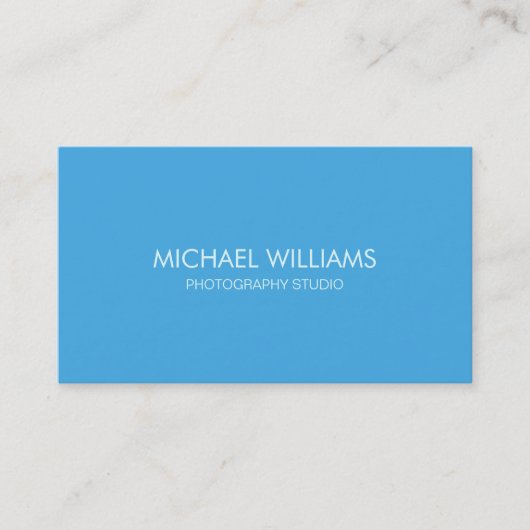 Carte De Visite Simple Minimum Professionnel Élégant bleu (Devant)