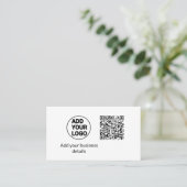 Carte De Visite Simple minimum q r code ajouter logo code d'analys (Debout devant)