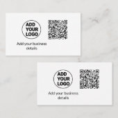 Carte De Visite Simple minimum q r code ajouter logo code d'analys (Devant / Derrière)