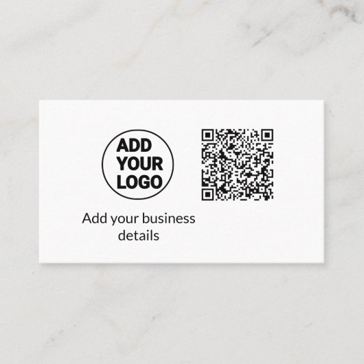 Carte De Visite Simple minimum q r code ajouter logo code d'analys (Devant)