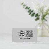 Carte De Visite Simple minimum q r code ajouter logo code d'analys (Debout devant)