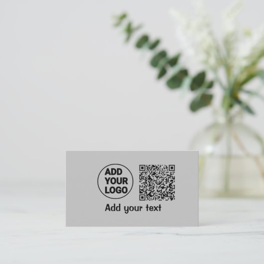Carte De Visite Simple minimum q r code ajouter logo code d'analys (Debout devant)