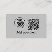 Carte De Visite Simple minimum q r code ajouter logo code d'analys (Dos)