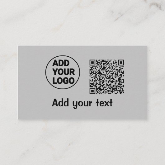 Carte De Visite Simple minimum q r code ajouter logo code d'analys (Dos)