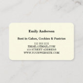 Carte De Visite Simple Mixer Floral Cake Bakery  (Dos)