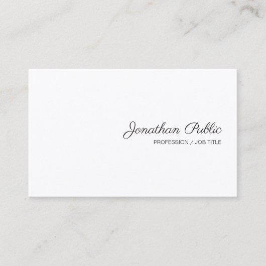 Carte De Visite Simple Modèle moderne manuscrit Nom du script (Devant)