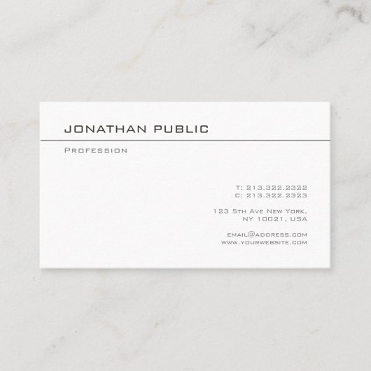 Carte De Visite Simple Modèle moderne Professionnel sophistiqué (Devant)
