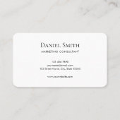 Carte De Visite Simple Modern Black and White Monogram Initial (Dos)