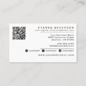 Carte De Visite Simple Modern Black & White - Ajouter QR Code/Logo (Dos)